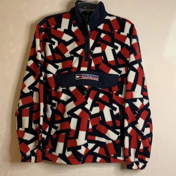 Tommy Hilfiger Tommy Jeans Sport Tech Denim Men's Cozy Rare 1/4 zip Fleece - Picture 1 of 15